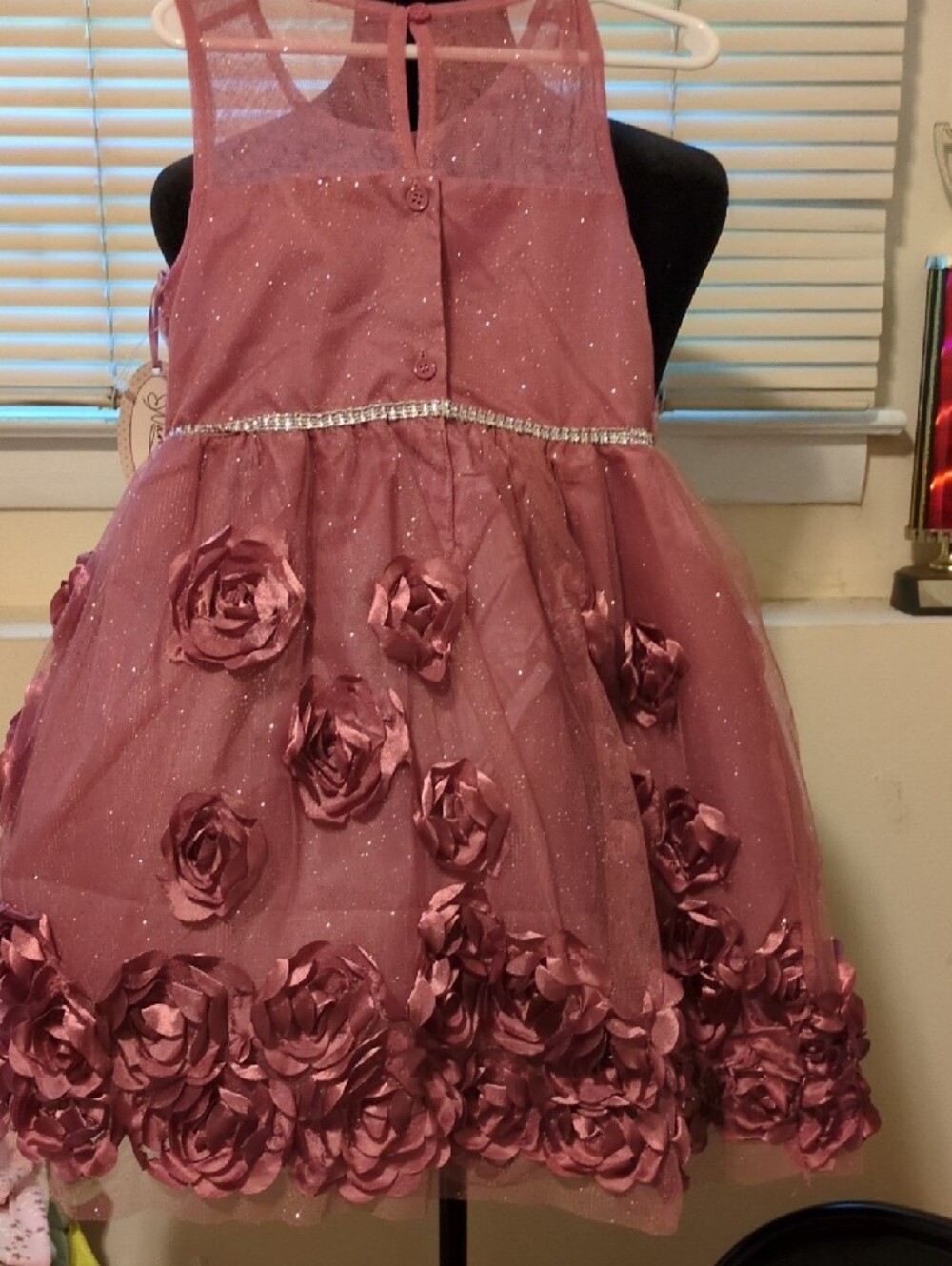 Sparkle Mauve Embellished Girls' Dress - Dusty Rose - Picture 2 of 7